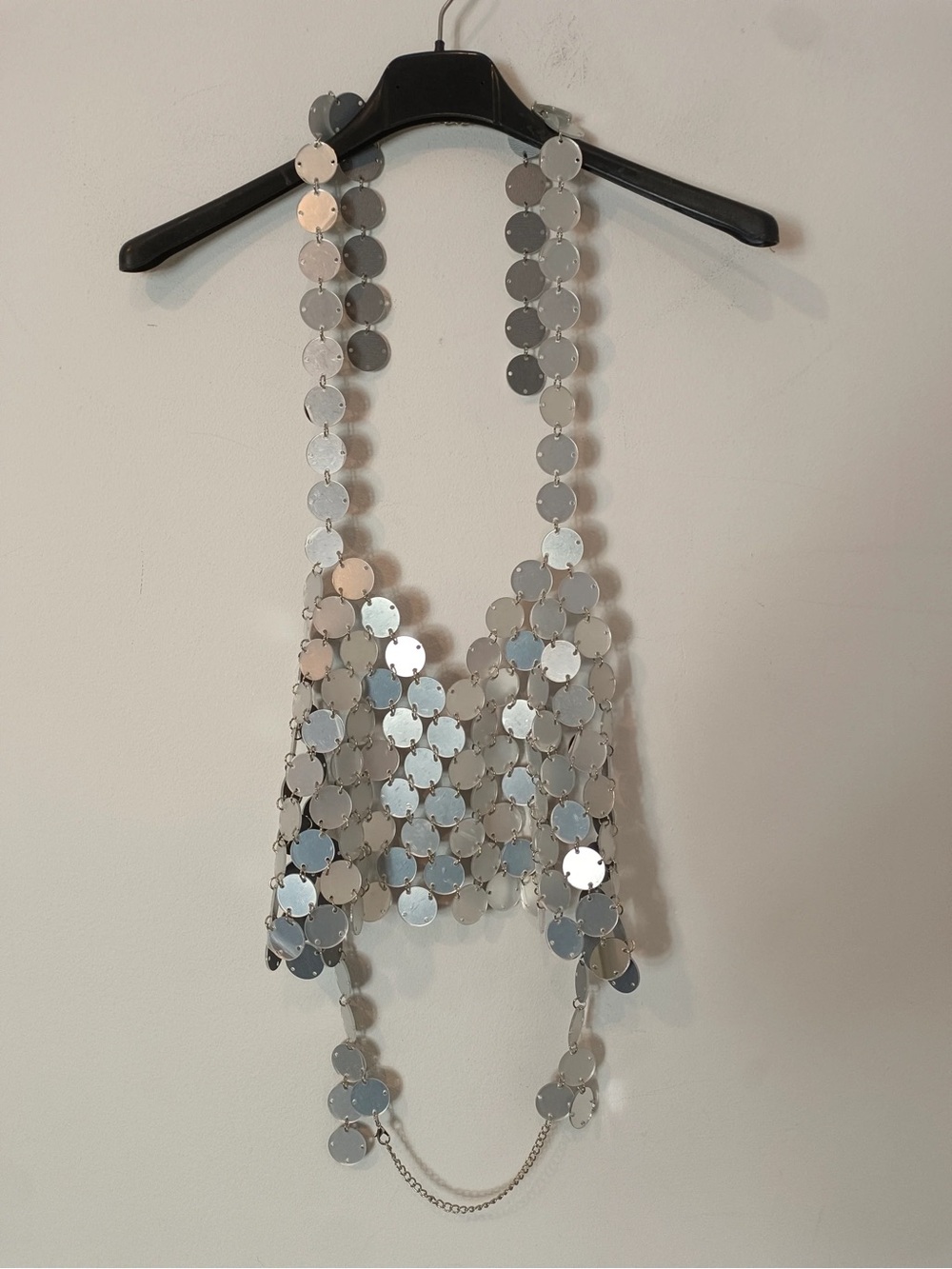 Silver Sequin Chain Halter Top - Women Accessories